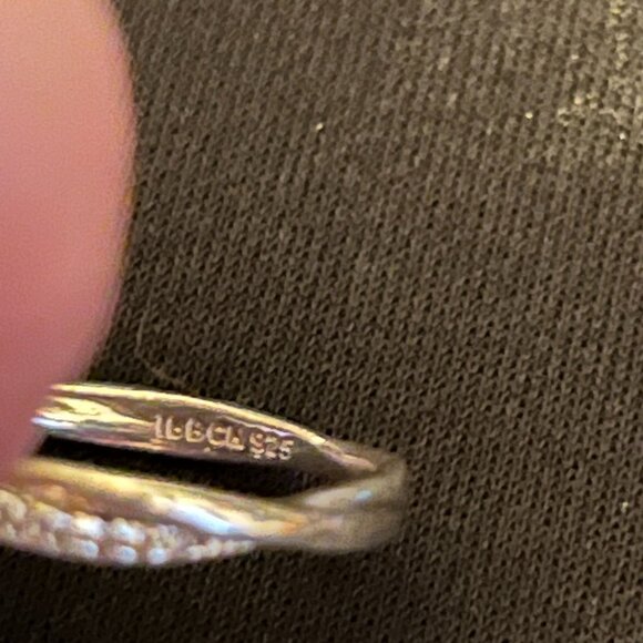 Sterling Silver Cubic Zirconia Halo Solitaire Ring – Size 8, Stamped 925 - Picture 8 of 9